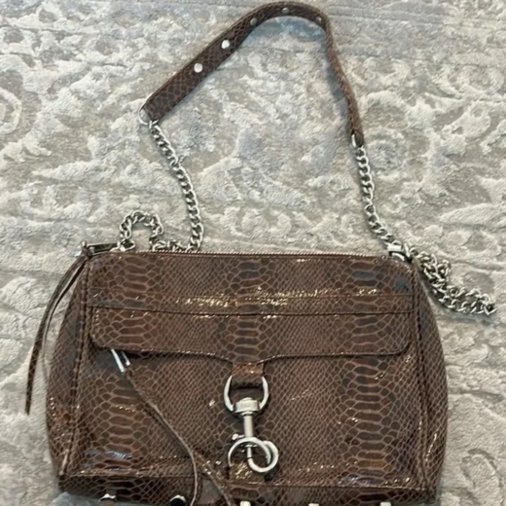Rebecca Minkoff Brown Faux Snakeskin Crossbody Bag - Picture 8 of 13